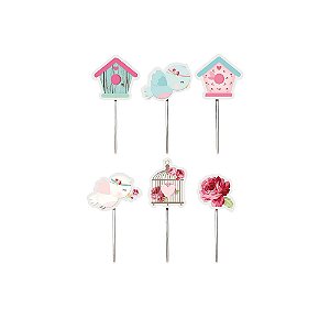 Pick Decorativo - Festa Jardim Encantado - 12 unidades - Cromus - Rizzo Festas
