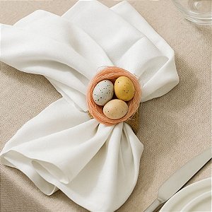 Porta Guardanapo de Páscoa - Ninho com Ovinhos - Rosa - 7,5x6,5cm - 1 unidade - Rizzo