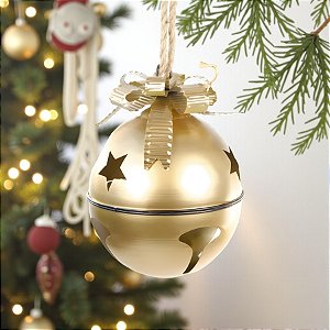Enfeite Para Pendurar de Natal - Guizo Ouro - 14x16cm - 1 unidade - Cromus - Rizzo