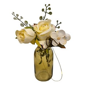 Mini Vaso Decorativo - Amarelo - 10,5x4,8cm - 1 unidade - Cromus - Rizzo