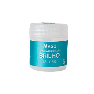 Pó para Decoração Brilho Azul Claro - 5g - 1 unidade - Mago - Rizzo