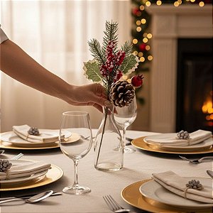 Galho Decorativo de Natal - Berry - Vermelho/Verde - 31cm - 1 unidade - Cromus - Rizzo