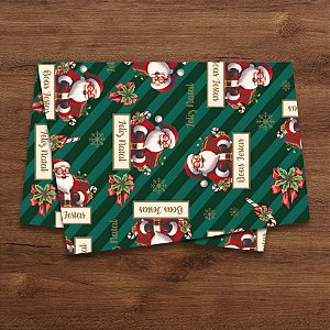 Papel de Seda - 50x70cm - Doce Natal - 10 unidades - Rizzo
