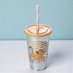 Copo de Plástico com Tampa e Canudo - Rei Leão - Squad Goals - 500ml - 1 unidade - Disney Original - Rizzo