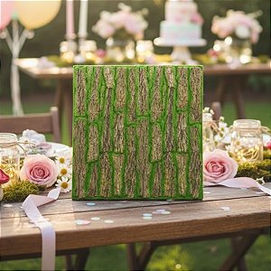 Placa Decorativa De Madeira Com Musgo - 49x49x1cm - 1 unidade - Cromus - Rizzo