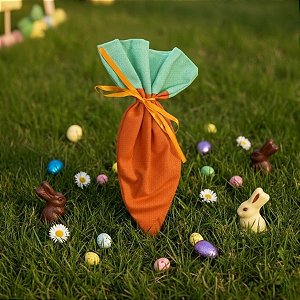 Bolsinha Cone Cenoura de Páscoa M - 32x23cm - 1 unidade - Rizzo