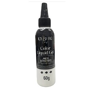 Corante Liquid Gel Preto Extra Forte 60g - Iceberg Chef
