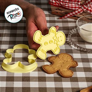 Kit Cortador Carimbo Biscoito Ginger - 10cm - 1 unidade - BlueStar - Rizzo
