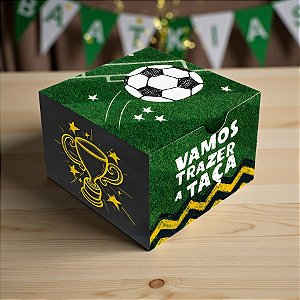 Caixa 4 Doces Quadrada - Futebol - 7,5x6x7,5cm - 10 unidades - Regina - Rizzo