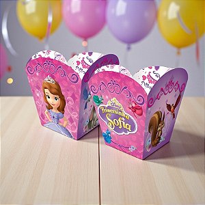 Cachepot - Sofia The First - 8,5x9x8,5cm - 4 unidades - Regina - Rizzo
