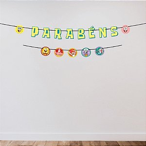 Faixa Decorativa Temática "Parabéns" - Bob Esponja - 110x13cm - 1 unidade - Regina - Rizzo
