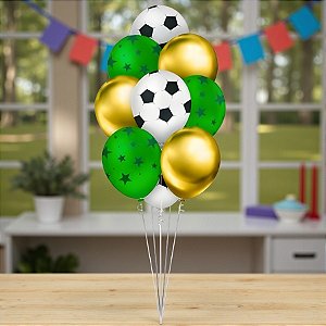 Balão Festa Decorado 10" 25cm Redondo - Futebol - 25 unidades - Regina - Rizzo