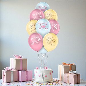 Balão Festa Decorado 9" 23cm Redondo - Meu Jardim - 25 unidades - Regina - Rizzo