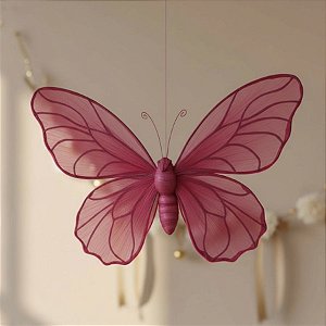Enfeite Decorativo para Pendurar - Borboleta Rosa - 36x50x8cm - 1 unidade - FlorArte  - Rizzo