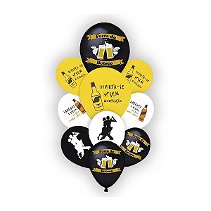 Kit Buque Balões Festa Boteco - Buque com 10 balões  - 1 unidade - Happy Day - Rizzo