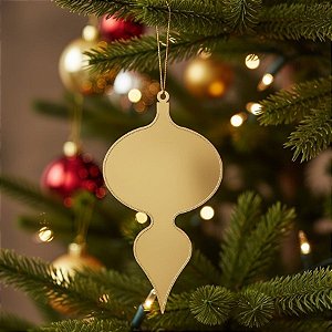 Enfeite Para Pendurar de Natal - Pino Dourado Liso - 15cm  - 1 unidade - Cromus - Rizzo