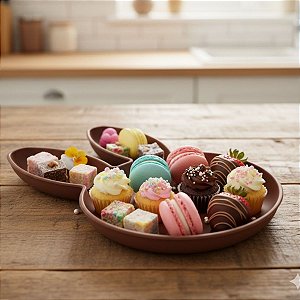 Bandeja Decorativa de Páscoa - Coelho Marrom - 25cm - 1 unidade - Rizzo