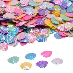Mini Confete Paête Colorido - Concha - 10g - 1 unidade - Rizzo
