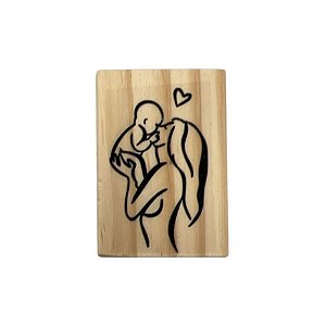 Carimbo de Madeira Artesana - Mãe e Filho - Cod.RI-137 P - 1 unidade - Rizzo