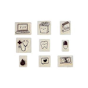 Kit Cartela de Carimbos - Ícones dia a dia M - 9 unidades - Rizzo