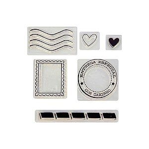 Kit Cartela de Carimbos - Selos - 6 unidades - Rizzo