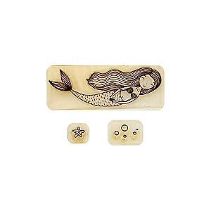 Kit Cartela de Carimbos - Sereia M - 3 unidades - Rizzo