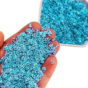 Mini Confete Glitter Azul BB - Coração - 25g - 1 unidade - Rizzo