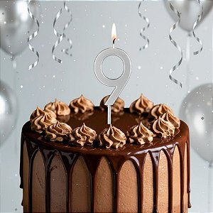 Vela Pick - Prata - Numero 9 - 1 unidade - Regina - Rizzo