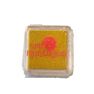 Almofada Para Carimbo em Plástico e Espuma - Carimbeira Amarelo Perolado - 3x3cm - Cod.INK004-1 - 1 unidade - Rizzo