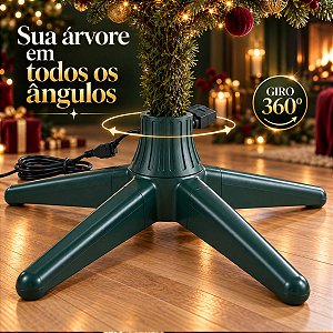Base Giratória Verde para Árvore - 20x63x63cm - 110V - 1 unidade - Cromus - Rizzo