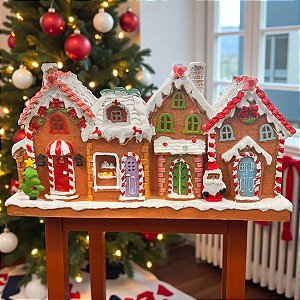 Cenário de Natal com Som e Movimento - Vila Natalina de Gengibre - 1 unidade - Rizzo