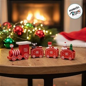 Enfeite Decorativo de Natal em Madeira - Trenzinho Vermelho - 19x4cm - 1 unidade - Rizzo