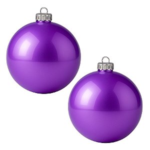 Bolas De Natal - Perolada Roxo - 12cm - 2 unidades - Rizzo