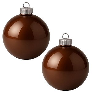 Bolas De Natal - Lisa Marrom - 12cm - 2 unidades - Rizzo