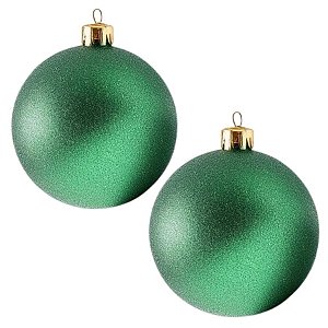 Bolas De Natal - Glitter Verde Escuro - 12cm - 2 unidades - Rizzo