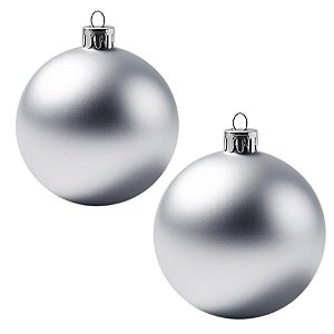 Bolas De Natal - Fosca Prata - 12cm - 2 unidades - Rizzo