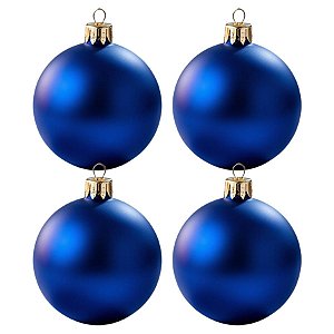Bolas De Natal - Fosca Azul Escuro - 4 unidades - Rizzo