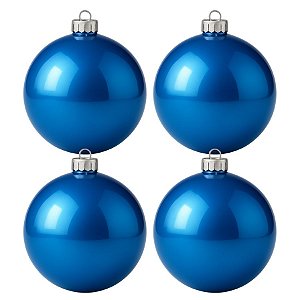 Bolas De Natal - Lisa Azul Escuro - 4 unidades - Rizzo