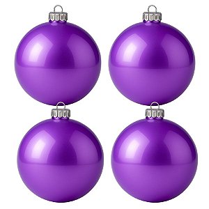 Bolas De Natal - Lisa Roxa - 4 unidades - Rizzo