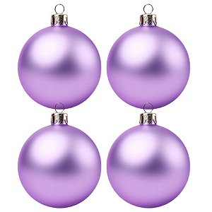 Bolas De Natal - Fosca Lilás - 4 unidades - Rizzo
