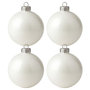 Bolas De Natal - Lisa Branca - 4 unidades - Rizzo