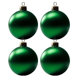 Bolas De Natal - Fosca Verde Escuro - 4 unidades - Rizzo