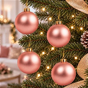 Bolas De Natal - Fosca Rose - 4 unidades - Rizzo
