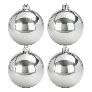 Bolas De Natal - Lisa Prata - 4 unidades - Rizzo