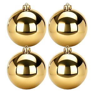 Bolas De Natal - Lisa Dourada - 4 unidades - Rizzo
