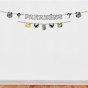 Faixa Decorativa Temática "Parabéns" - Santos - 160x13cm - 1 unidade - Regina - Rizzo