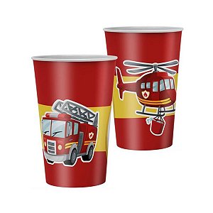 Copo de Papel - Festa Bombeiros - 180ml - 8 unidades - Regina - Rizzo
