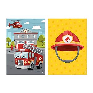 Cartaz Decorativo - Festa Bombeiros - 31x45cm - 2 unidades - Regina - Rizzo
