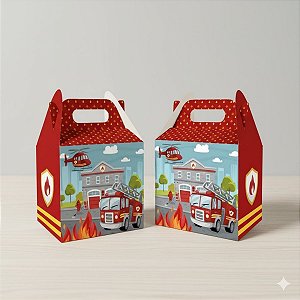 Caixa Surpresa - Festa Bombeiros - 10,5x9x7cm - 4 unidades - Regina - Rizzo