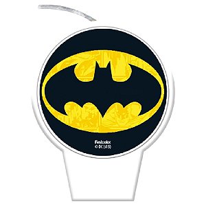 Vela Plana Adesivada - Batman - 8,5cm - 1 unidade - FestColor - Rizzo